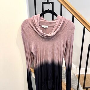 EcoSkin Pink and Black Ombre Cowl Neck, Size Medium